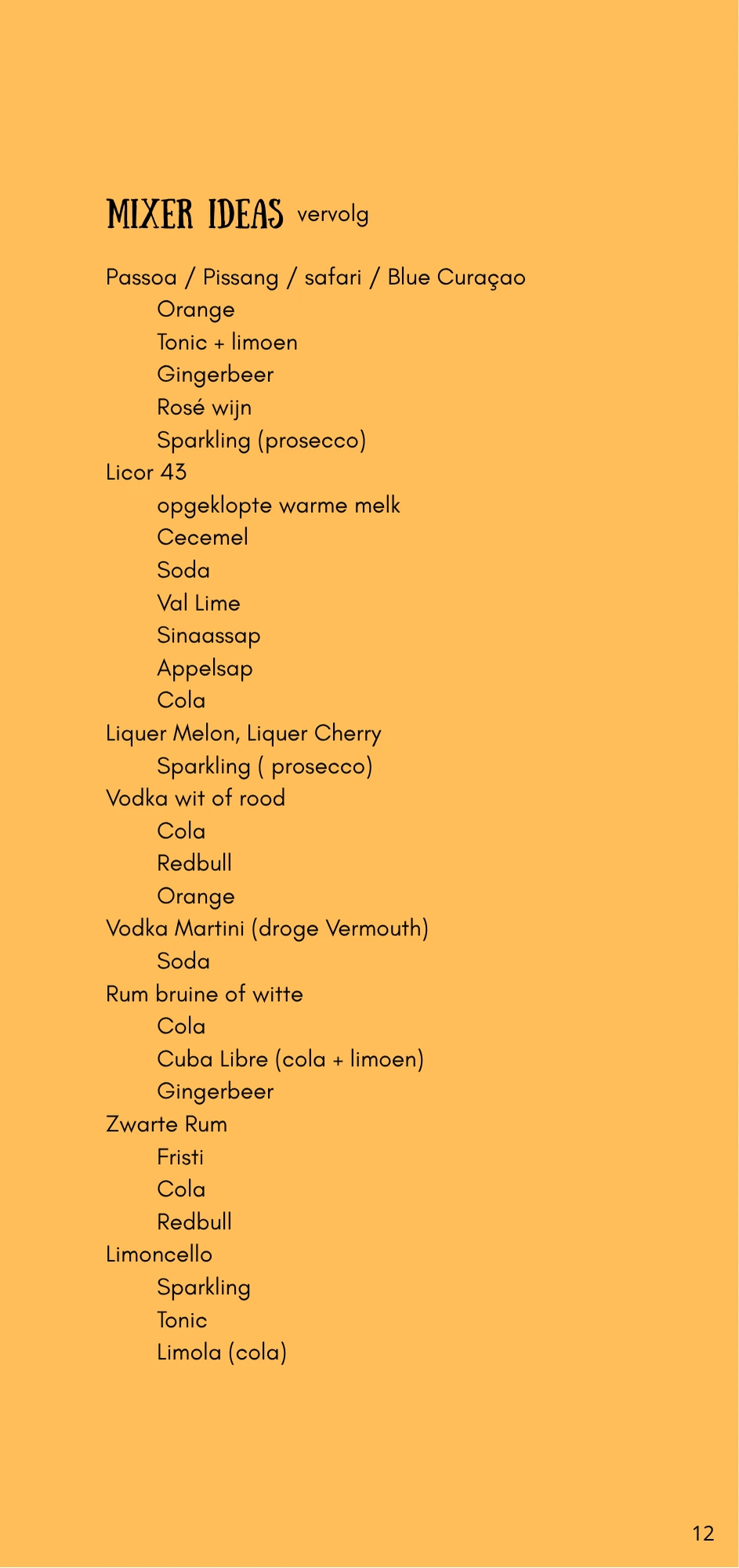 De tiende pagina van de Menu kaart van Claude